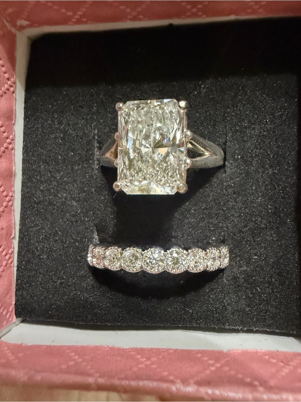 Classic radiant lab grown Diamond Ring Set